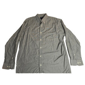 Structure mens gray office business work button down long sleeve shirt